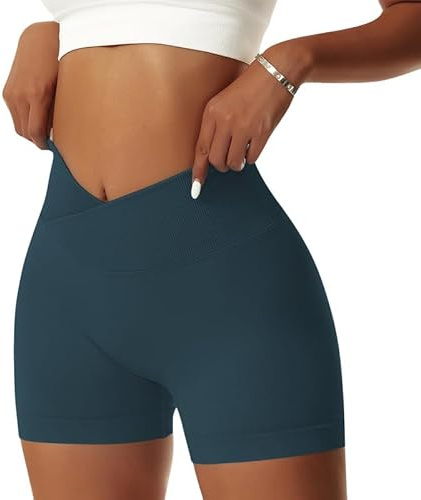 Litthing Pantalones Cortos Deportivos para Mujer, Short Deportivo Cintura Alta Pantalon Corto Deporte Control de Barriga Mallas Ciclistas Leggins Cortos para Yoga Fitness Gym
