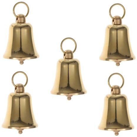 PRETYZOOM 5st Messingglocke Alte Glocke Einzigartiger Glockenanhänger Goldene Freiheitsglocken Retro-Windspiel Glocke Dekorative Glocke Vintage- Klassisch Anrufsglocke