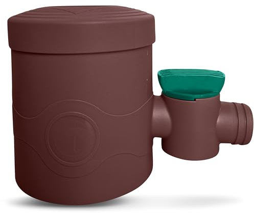 YourCasa Raccolta di pioggia [Downpipe] – Rubinetto di intercettazione e filtro per il collegamento di tubi di scarico 68 – 100 mm DN100 e serbatoio dell'acqua piovana, scarico grondaie (marrone)