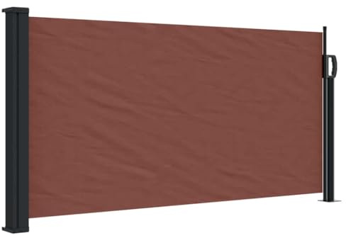 vidaXL Seitenmarkise, Wandmarkise mit PU-Beschichtung, Sichtschutz für Balkon Terrasse Garten, Windschutz Markise, Ausziehbar Braun Polyester