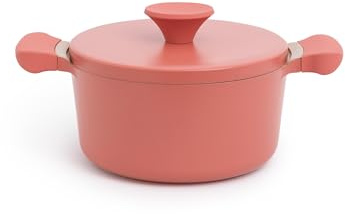 CREATE/POT STUDIO/Casserole en aluminium Ø20 cm avec revêtement céramique brique/Antiadhésive, design rétro, compatible avec tous types de cuisinières, résistante et durable, sans PFOA