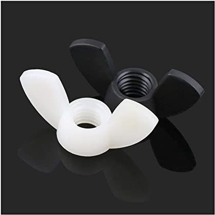 Flügelmuttern, Handmuttern, Schmetterlingsmutter 10 Stück M4 M5 M6 M8 M10 Nylon-Flügelmuttern Handmutter Flügelmutter Schmetterlingsmutter Barren Kunststoff Rändelmutter Flügelmuttern ( Color : Black+