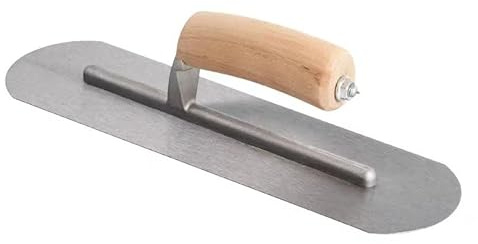 truelle, Outils de plâtre, tête ronde moulée intégrée, lame en acier au carbone, manche en bois, truelle à plâtre, spatule en béton, outil à poignée confortable, truelle à plâtre (taille : 254 x 7 (co