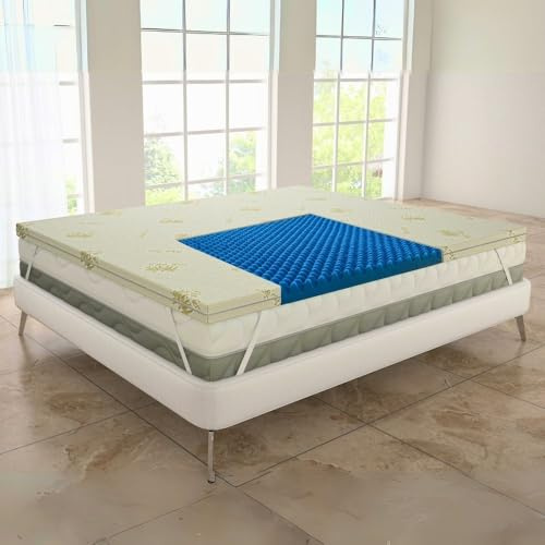 MAXIME MAISON - Topper Viscoelástico (150x190cm) Memory Foam Mattress Topper, sobre Colchón Made in Italy