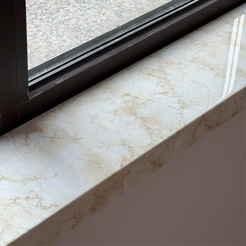 Fensterbank Fensterbank-Abdeckung mit Gelbem Fliesen-Finish, Wasserdichter Erkerfenster-Vorderkantenschutz, Fensterbank-Vorderkantenabdeckung für Zuhause / Wohnheim / Restaurant(80x20cm/31.5x7.9in)