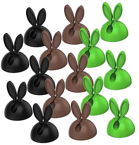 OSALADI 30pcs Cable Management Holder Clips Rabbit Ear Cable Clip Cord Fastener for Desk Charger Cord Organizer