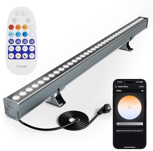 Yotivki Smart Wall Washer Light LED Linear Bar – 2700‑6500 K CCT, 1‑100 % dimmbar, APP & Fernsteuerung, Musik‑Sync, IP65 Wasserdicht, 100 cm Heavy‑Duty