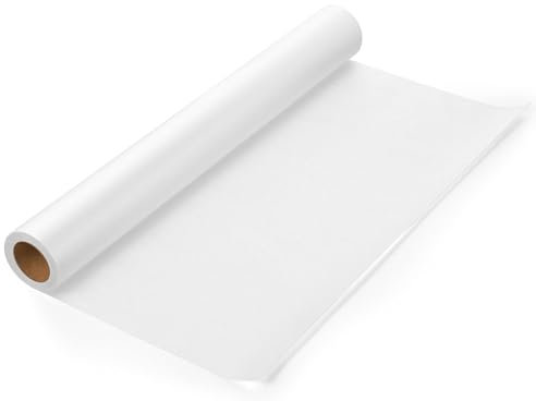 Transparentpapierrolle, Basicon Hohe Transparenz Weiß Nähmuster Papier Design Skizzen Papier Durchscheinendes Pergament Architektur Transparentpapier zum Zeichnen, Nähen und Basteln (44cm x 23 m)