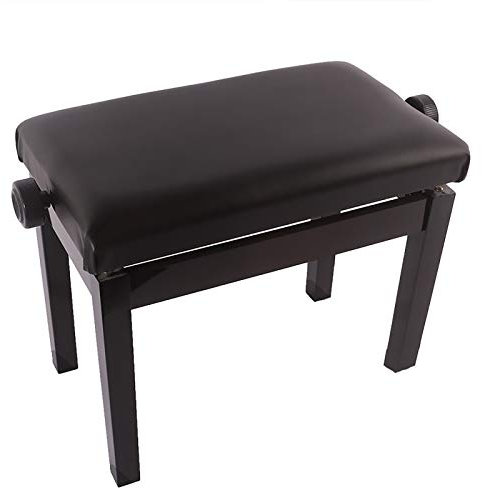 Klavierbank, Klavierbank aus Leder, Klavierhocker, 1-Personen-Klavierbank aus Holz, verdickt, höhenverstellbar, gepolsterte Klavierbank, elektronischer Klavierhocker, schwarzer Klavierhocker