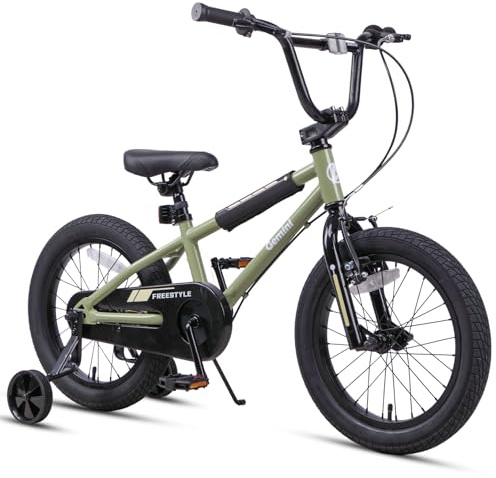 AVASTA Gemini 12 14 16 Inch Kids Bike BMX Style Bicycle with Stabilisers & Kickstand for 2-8 Years Old Boys Girls, Multiple Colors