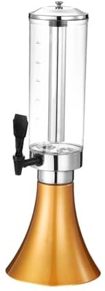 Colcolo Dispensador de Bebidas y Enfriador de Cerveza de 3 l con Grifo Integrado para Bebidas frías y Calientes, Bebidas para Exteriores, Oro