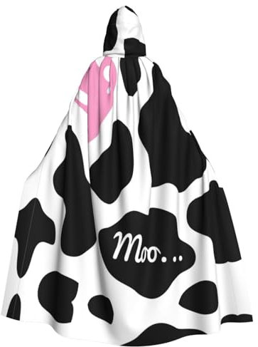 Bkdogkt Capa suave con estampado de vaca lechera negra y blanca para adultos, para fiestas, cosplay, fiestas temáticas