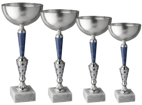 Hole Gadget | Set 4 Premiazioni Personalizzate Coppa Trofeo con Targhetta Inclusa Trofei e Coppe Varie Misure per Sporto, Calcio, Basket, Volley, Eventi Sportivi, Fantacalcio (11.159S)