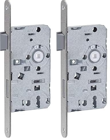 ABUS - Einsteckschloss für Zimmertüren ES BB R S 55 72 20-61663, Silber (Packung mit 2)