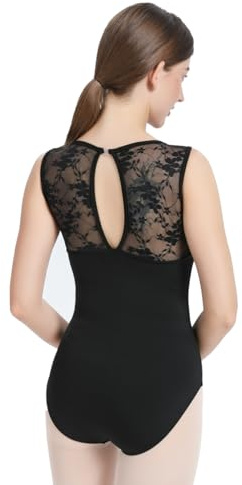 Lanbodance Women's Sleeveless Lace Ballet Leotards for Dance Gymnastics Outfits
