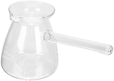 LABRIMP Olla De Vidrio Espesado Transparente Asa Lateral Turca, Taza De 450 Ml, Resistente Al Calor Para Hervir Té y Leche, Para Uso Doméstico y Oficina