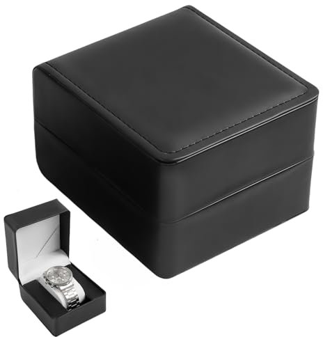 ClcIosis Uhrenaufbewahrung Uhrenhalter Uhrenbox Herren schwarze Kissen-Uhrenbox für elegante Aufbewahrung Uhrenkoffer Uhrenaufbewahrungsbox für Armbanduhren, Smartwatches, Armbänder