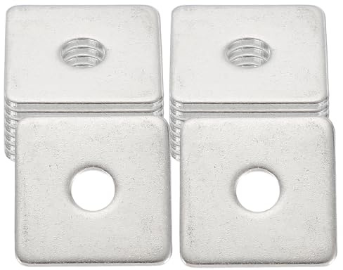 sourcing map 16 arandelas planas cuadradas de 5 mm de diámetro interior x 25 mm de diámetro exterior x 2 mm de grosor, junta espaciadora plana de acero inoxidable 304 para pernos, fábricas, talleres