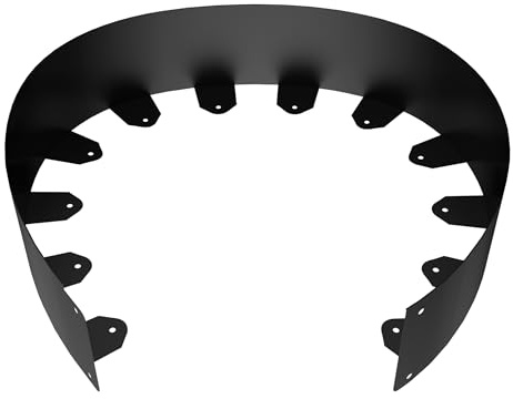 YRHome Schwarz Verzinkte Metall Beeteinfassung 10m x 10cm Flexible Rasenkante mit Erdankern, Gezacktes Design für Gartenbeet, Landschaftsbau, Beetumrandung, Mähkante und Bordüre-Rostfrei & Langlebig
