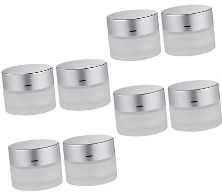 Veemoon 8pcs Frosted Glass Cream Bottles Jars for Cosmetics Sub-packing for Sample Eye Cream Storage