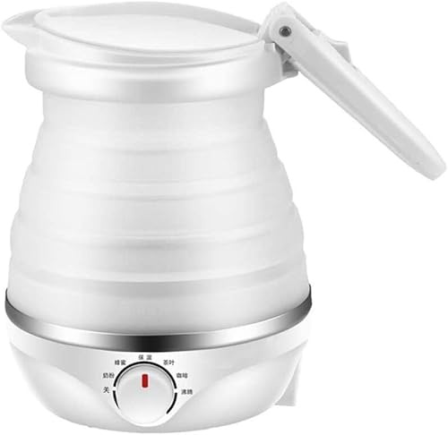 Bollitore elettrico pieghevole, bollitore da viaggio, scaldabagno elettrico in silicone, 600 ml, doppia tensione, pieghevole, per bollire, cuocere e sterilizzare acqua, 110 V ~ 220 V