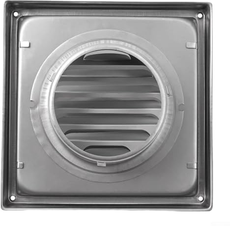 Zilimontt Griglia di aspirazione per ventola dell'aria da 100 mm, in acciaio inox 304, per cucina, bagno, WC, cappa, asciugatrice, ventilazione e interni