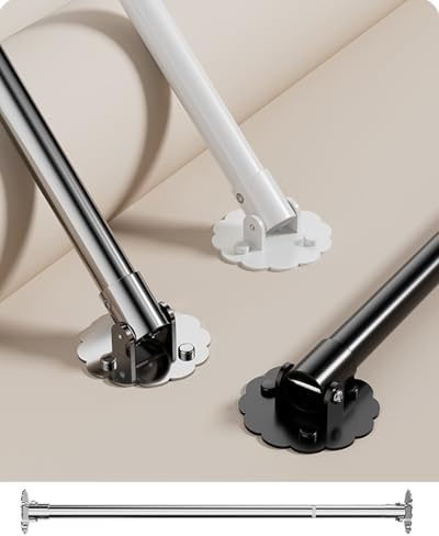 Wardrobe Rail Adjustable Angled Wall Closet Rod Bracket for Attic Bedroom, Sloped Ceiling Clothes Rod Holders for Wardrobe, Garment Organizer Support Pole(Silver,55-75cm(21-29))