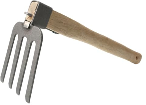 Alasum Râteau de Jardin Robuste à Main en Acier et Bois pour Jardinage Domestique et Agriculture, Petit Outil Léger pour Désherbage, Ameublir Le Sol et Travaux Extérieurs