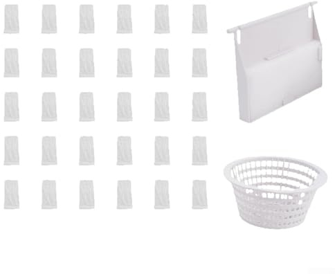 Juego completo de repuesto de skimmer de piscina que incluye cubierta de puerta, cesta y calcetines de filtro para piscinas sobre el suelo y en el suelo para mejorar la limpieza de la piscina