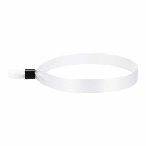 MECCANIXITY 60 Pcs Cloth Event Wristband 13.8x0.6 Colored Wristbands for Events Lightweight Concert Club Entrance Wrist Strap Party Entry, White