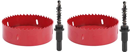 2 Sets BiMetal Hole Saw Cutter Set, M42 High Speed Steel Drill Bit, Professional Hole Opener for Aluminum Board PVC Iron Sheet, Woodworking Drill Bit with Quick Release Spring, Dur (105mm)