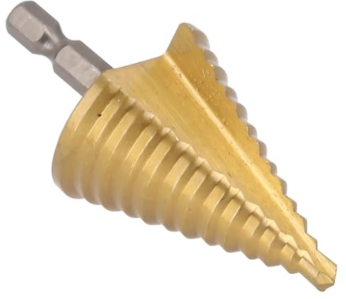HSS-Stufenbohrer mit gerader Nut, titanbeschichtet, for Holz und Metall, 13-stufiger Kegelbohrer mit mehreren Löchern (5–35 mm)