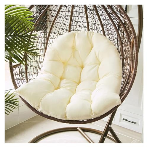 RUHTEUO Cuscini for cesti appesi, altalena, sedia reclinabile, amaca, poltrona da giardino, cuscini, patio, cortile, spiaggia (senza altalena)(Beige,Removable)