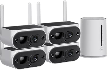 Telecamera di sicurezza, Di Telecamere Solari Da 4MP Esterno Con Batteria Da 8000mAh Pannello Solare PIR Motion IP CCTV Videocamera Di Sorveglianza Kit Di Sicurezza(4CH 4 Cams add 64G)