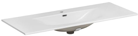 Meublorama Lavabo da incasso VELOA 120 cm in ceramica bianca lucida