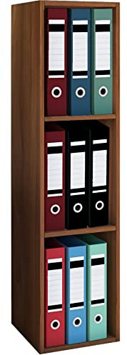 VCM Holzregal stehend | platzsparender Aktenschrank | Maße: H. 107 x B. 34 x T. 30 cm | Elegantes Regal stehend | Büroregal – Offas 3 Fach