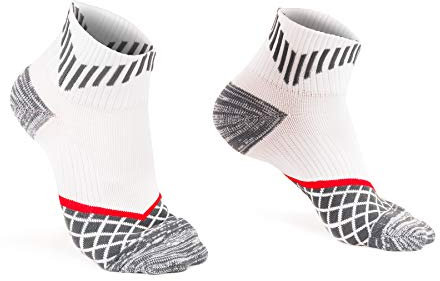 Sportliche Kompressionsstrümpfe für Sport, Basketball, Laufen, Workout, Fitnessstudio - Weiß - Small-Medium