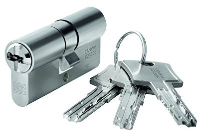 WINKHAUS 9002730442694 Einbaudoppelzylinder key Tec N-Tra 28/45, Messing vernickelt matt