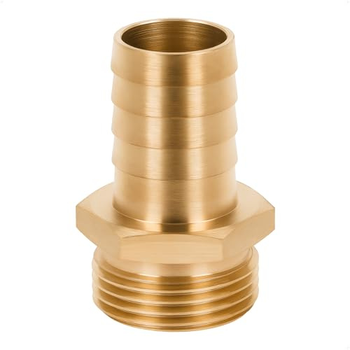 BFG Fitting Parts 3/4 Inch BSP (26.4 mm) Male Thread x 19 mm Hose Connector with Barbed Hook, Hose Nozzle with Union Nut for Water, Brass Pipe Adapter, 10 Bar, Max. Temperature 90 °C