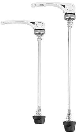 VGEBY1 Bike Skewers Set, Quick Release Shaft 1 Pair Wheel Hub Front Rear Quick Release Lever (Silver)
