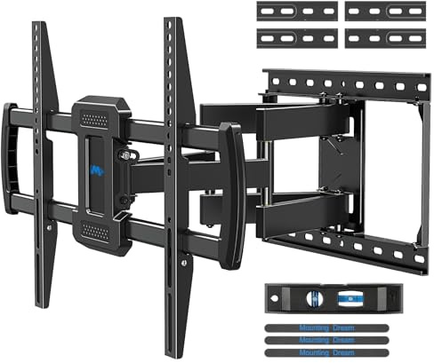 Mounting Dream TV Wall Mounts Bracket for Most 42-84 Inch TVs, UL Listed Premium TV Mount Full Motion with Articulating Arms, Max VESA 600x400mm and 100LBS, Fits 16, 18, 24 Studs, MD2296-24K