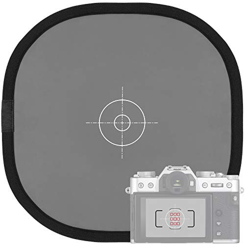 Anwenk 30 x 30 cm (12 x 12 tum) grått kort vitt balanskort för fotografering 18% exponering grå reflektion reflektor vikbar fokusbräda dubbelsidig med bärväska