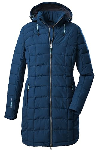 Killtec Damen Skane Wmn Quiltet Prk Parka In Daunenoptik Mit Abzippbarer Kapuze, Dunkelblau, 38 EU