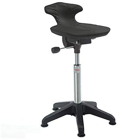 Arbeitshocker Stehhilfe, 62-88 cm Sitzhöhe, extra soft, Fußkreuz, schwarz