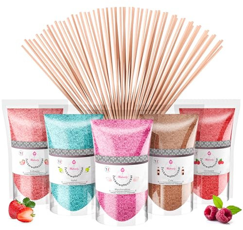 Misskandy, algodón de azúcar para la máquina (5 * 160 Gr) / sabores:fresa, manzana, malvavisco, cola, frambuesa + 20 barritas de (30 cm)