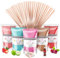 Misskandy, algodón de azúcar para la máquina (5 * 160 Gr) / sabores:fresa, manzana, malvavisco, cola, frambuesa + 20 barritas de (30 cm)