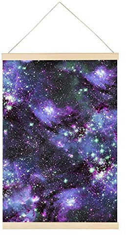 Magnetischer Posterrahmen Kosmische Galaxie Lila Posterschiene Holz Posterleisten Drucken Posterhänger Bilderleiste 40x60cm