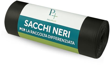 Virsus 10 Sacchi Spazzatura Neri Grandi Resistenti Sacchi Spazzatura condominiali formato cm 90x120 120 Litri 1 rotolo