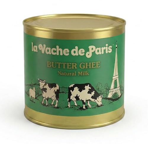 La Vache de Paris Burro Ghee della Normandia 400g | Burro Chiarificato Senza Lattosio e Caseina | Mucche al Pascolo · Flechard | Keto Paleo Whole30 Ayurveda | Punto di Fumo 250°C | Ghi