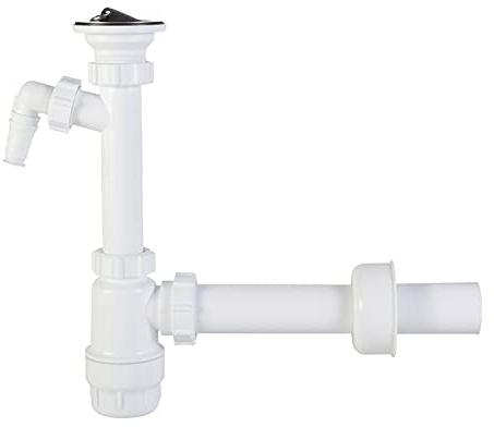 Siphon Flaschensiphon Abflussgarnitur Rohrsiphon Geräteanschluss Ablauf Ø 40 mm mit Ablaufventil mit Geräteanschluss